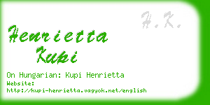 henrietta kupi business card